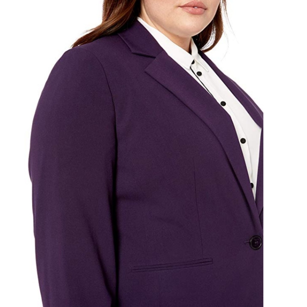 NWT! Nine West Notch Collar Purple Blazer Plus 16 - Picture 2 of 4